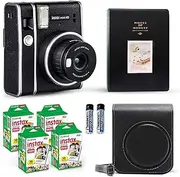 Instax Mini 40 Instant Camera Vintage Black. + Fujifilm Value Pack (40 Sheets) + Shutter Accessories Bundle, includes Vintage Style Compatible Carrying Case, Black Photo Album 64 Pockets