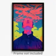 Movie Art Poster - Man Feeling Eagerness, Multicolored Pink Shirt (Film Print)