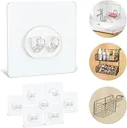 8 Pack Shower Caddy Adhesive Hooks Replacement, Strong Sticker Single Hooks for Bathroom Shower Caddy Corner Shelf Basket Soap Dish Adhesive Hanging Hooks, No Drilling Wall Shower Kitchen Accessories