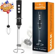 Rechargeable Milk Frother Handheld Foam Maker Stainless Whisk for Coffee