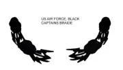 US AIR FORCES BLACK CLOUDS & LIGHTNING BOLTS IRON ON CAPTAIN'S BRAID