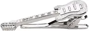 DRBASJHFO Necktie Bar Pinch Clip,Classic Tie Clips, Musical Guitar Tie Clips Clamp for Mens Interest Guitar Tie Bar Wedding Part Slim Tie Clip for Men