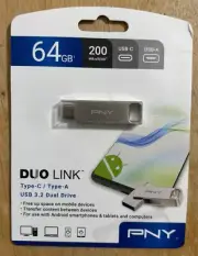 PNY 64GB Duo Link USB 3.2 Flash Drive Type-C & Type-A... FREE S&H!