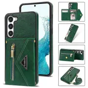 N.bekus For Samsung Galaxy S24 Zipper Phone Case Wallet Kickstand Cover With Shoulder Strap