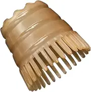 GOOHOCHY Natural Buffalo Horn Hair Washing Brush Head Massaging Tool for Deep Scalp Massage Shampoo Comb with Wavy Handle for Personal and Use Random Color Random Color