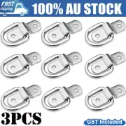 3PCS Stainless Folding D Ring Tie Down Lashing Point Anchor Fixing Cleat Plate