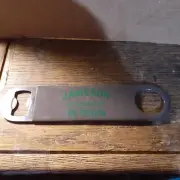 Vintage Jameson Irish Whiskey Round Hip Flask Brass Screw Top