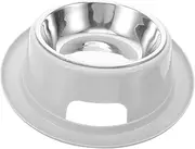 Toddmomy Anti-Slip Elevated Cat Bowl Ant Pet Feeder Bowl for Dogs Stainless Steel Grey