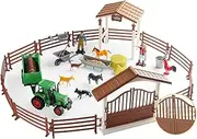 Dickly Barn Farm Animal Toys for Toddlers Farm Toys Christmas Birthday Gift Fence Playset for Kids Boys Girls 3-12 Years Old , Style B
