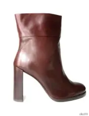 new $525 STUART WEITZMAN Pully dark brown leather high heel ANKLE BOOTS 9