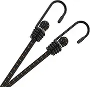 MARRTEUM Bungee Cords with Hooks 60 Inch Long Superior Latex Heavy Duty Elastic Straps [2PCS, Metal Hook]