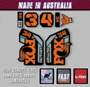 FOX style Factory 34 - 2021 Fork Decals Stickers Soft Orange/Slate Laminated MP