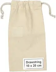 Premium Quality Calico Drawstring Bag 10 x 20 cm Natural (SIZE 1) - PACK OF 50 PCS