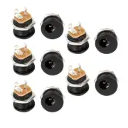 10Pcs 5.5mmx2.1mm DC Power Jack Socket Female Panel Mount Connector Adapter