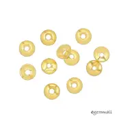 40 Gold Plated Sterling Silver Simplicity Bead Cap 3mm #99204