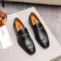 在飛比找Yahoo!奇摩拍賣優惠-熱銷#FERRAGAMO商務男鞋黑色牛皮鞋面牛皮內里