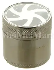 1.5" 4 Layer Metal Tobacco Crusher Hand Muller Smoke Herbal Grinder Gunmetal