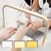 2024 Half Moon Light for Nail Desk,Upgrade Nail Tech Light, Super Bright LED Desk Lamp with 3 Color Modes & Stepless Dimming, Led Light for Beauty/Eyelashes/Tattoos/Crafts,Gold