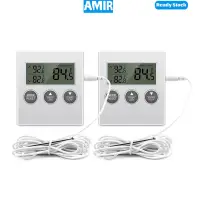在飛比找蝦皮購物優惠-Amir 冰箱溫度計,2 件裝數字冷凍溫度計,帶高低溫警報的