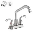 Brushed Nickel Rotatable Long Spout Laundry Utility Sink Faucet with Garden H...