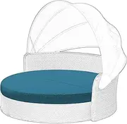 Cethytirko Outdoor Daybed Cushion Cover, 66" Replacement Round Bed Cushions Cover,Out Door Waterproof and Fade-Resistant Sun Bed Outdoor Cushion Cover - Patio Round Daybed Cushion Covers, Cover ONLY