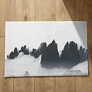 CEVAN Back Door Mats Indoor Long Bath Slip Chinese Style Ink Landscape Painting Outside Entrance Cute Washable Doormat 40x60cm