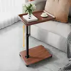 C Shaped Side Table, Adjustable Height Small C Shaped End Table for Sofa and Bed