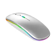 Bluetooth 5.1+ 2.4G Cordless Rechargeable Slim Wireless Mouse For Laptop PC