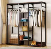 Galaxy Wardrobe Cupboard Shelves & Clothes Hanging Racks (Black Walnut)