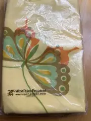 Vintage New Old Stock HANAE MORI Signed Yellow Butterfly Pillowcases MCM Percale
