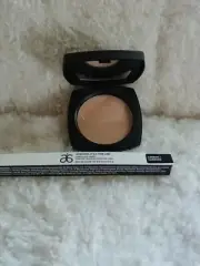 Arbonne Sheer Pressed Powder Mirrored Compact MEDIUM New With Carbon Eye liner