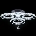 LED Crystal Ceiling Light 13X3.5 Inches 3 Rings Crystal Chandelier Flush Mount L