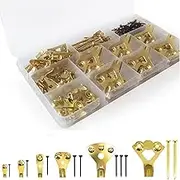 120Pcs Picture Hangers with Nails, Heavy Duty Picture Frame Hooks Supports Up to 100 lbs, Picture Hanging Hooks for Drywall, Plaster Wall Hangers Hardware for Clock Mirror Painting Photo