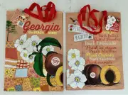 Trader Joe's NWT REUSABLE GROCERY GEORGIA GA PEACH SHOPPING TOTE GIFT BAG