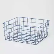 NEW BrightRoom Rectangular Blue Wire Storage Basket ~ Z5-1