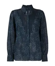 lace-trimmed semi-sheer top IT2 Black