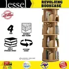 Rotating Storage Organiser Shelf Cupboard Stand Wooden Book Shelves Display Unit