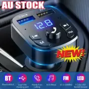 Bluetooth 5.0 Wireless Car Hands-Free FM Transmitter Adapter 2USB PD Charger RY