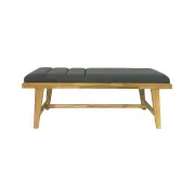 6IXTY Malmo Scandinavian Fabric Dining Bench Wooden Frame - Grey