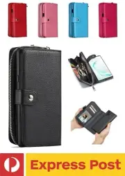 Samsung Galaxy S20 Ultra BRG Leather Wallet Zip Purse Cardholder Detachable Case