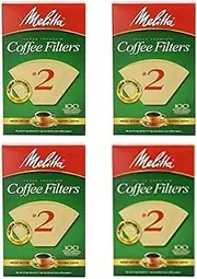 [Melitta] Cone Coffee Filter #2 100 Count- Natural Brown (Pack of 4)
