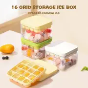 Ice Cube Tray with Lid&Bin Ice Cube Mold 16 Grid Stackable Ice Trays for Freezer