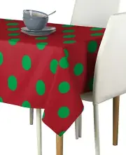 Green Dots on Red Signature Christmas Tablecloths - Assorted Sizes!