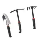 AU 3PCS Garden Tool Set Iron Stainless Steel Five Teeth Rake Hoe Shovel