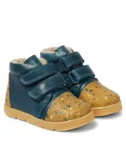 [Petit Nord] Petit Nord Shearling-lined leather sneakers UK 8 blue