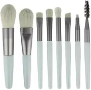 Makeup Brushes,Makeup Brush Set Mini, 8 PCS Travel Make Up Brush Kit,Cosmetic Brushes for Face Foundation Blush Eye Shadow (Green)