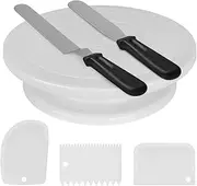 Revolving Cake Turntable,Cake Decorating Supplies Kit for Beginners Set of 6