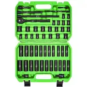 38 Drive Impact Socket Set 52 Piece Standard SAE 51634 inch Metric 822mm Shallow