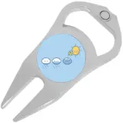 Sun and Clouds Golf Ball Marker Divot Repair Tool Bottle Opener