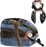 [YTYVAGT] Scrub Caps Women,Scrub Hats Suitable for Women,Christmas Tree Animal Snowman